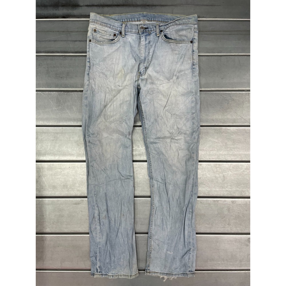 Levis 514 Slim Straight Jeans Mens‎ 36x32 Blue Light Wash Denim